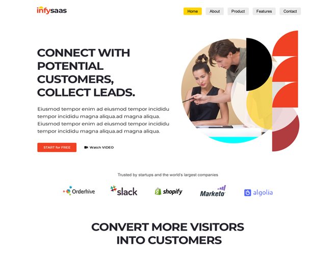 Saas Product Landing Page