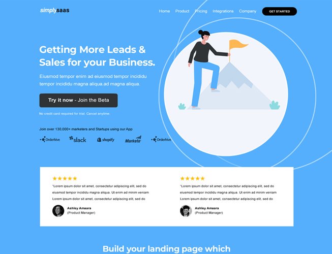 Saas Startup Landing Page